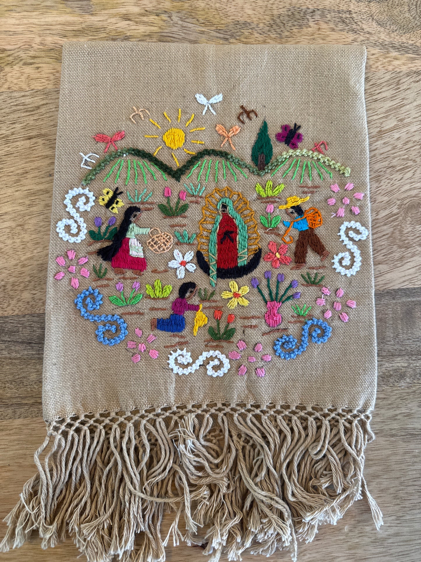 Servilleta Virgen beige modelo 3 Tzintzunzan