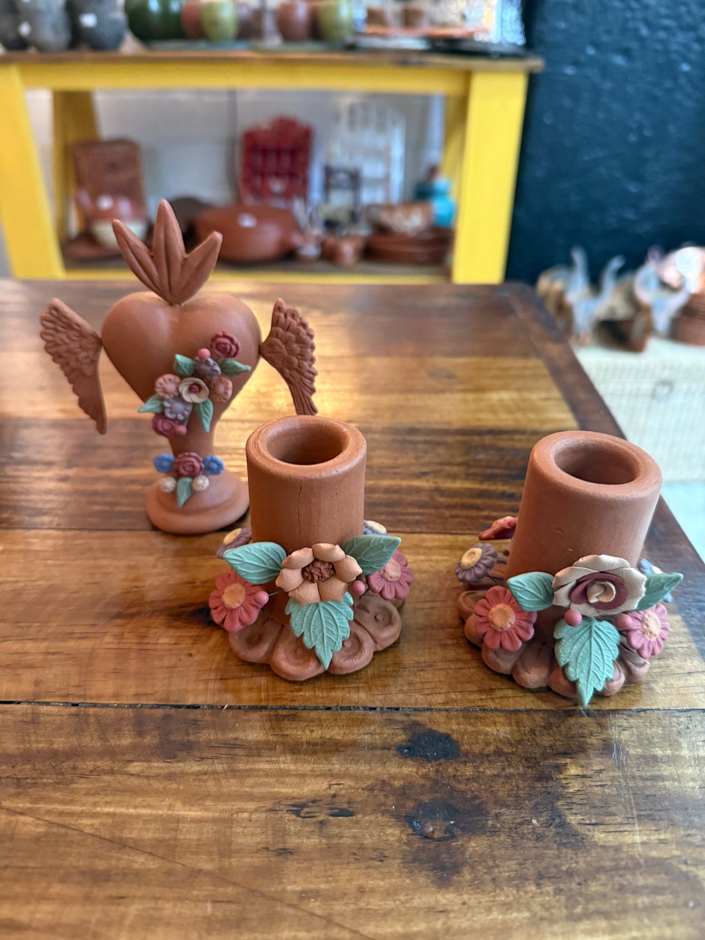 Porta velas y corazones