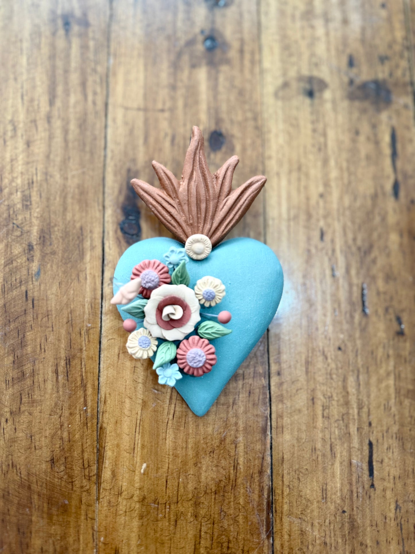 Corazón turquesa 16 Cms Metepec