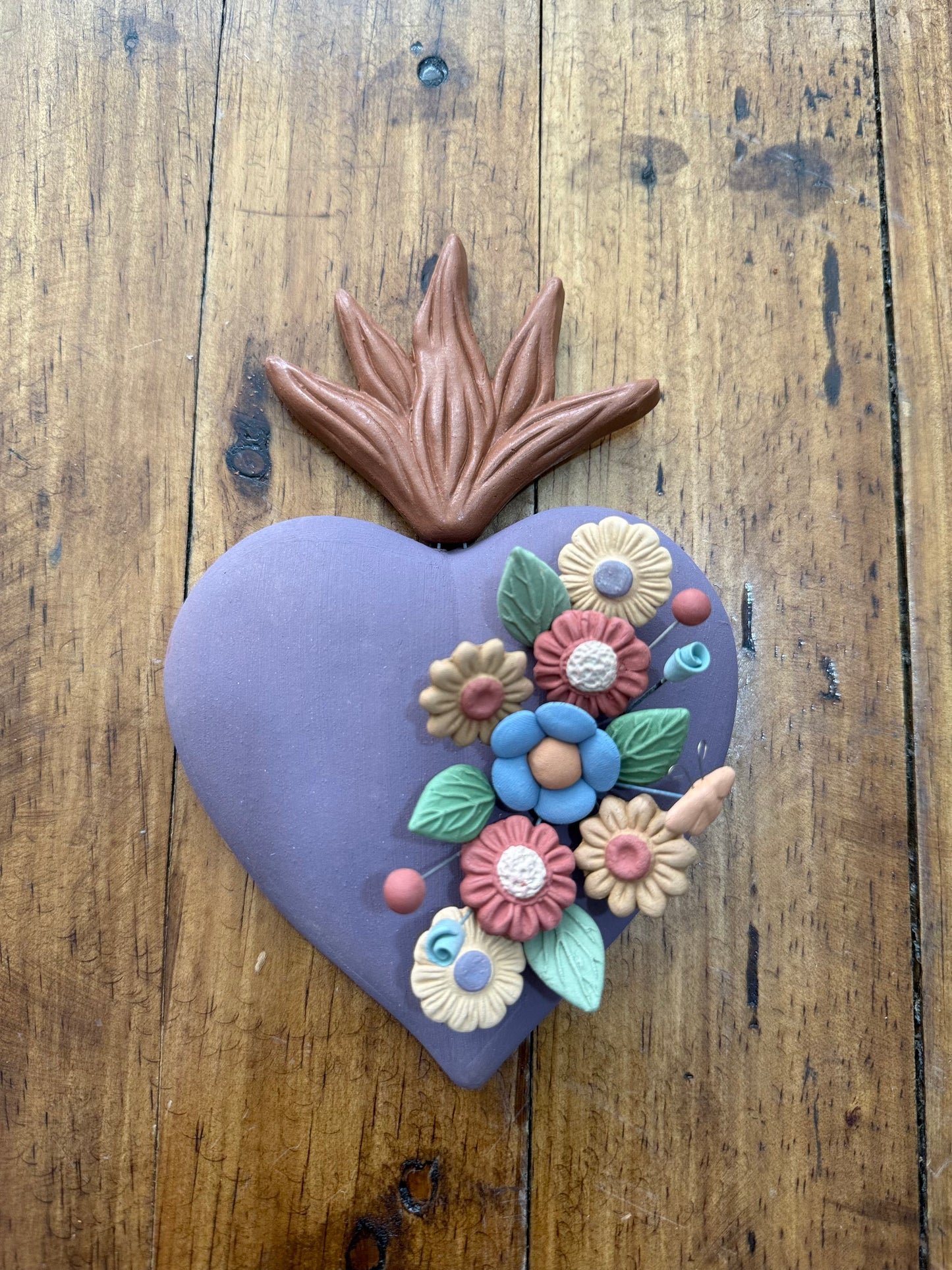 Corazón morado Metepec sin alas