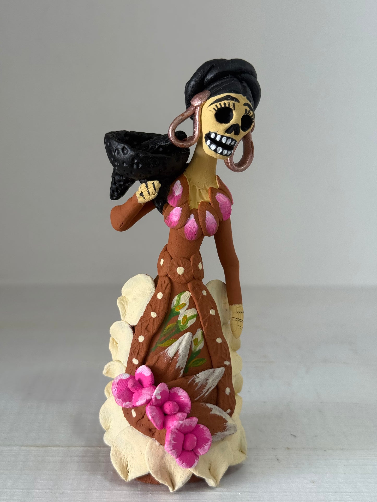 Catrina miniatura molcajete noche de muertos
