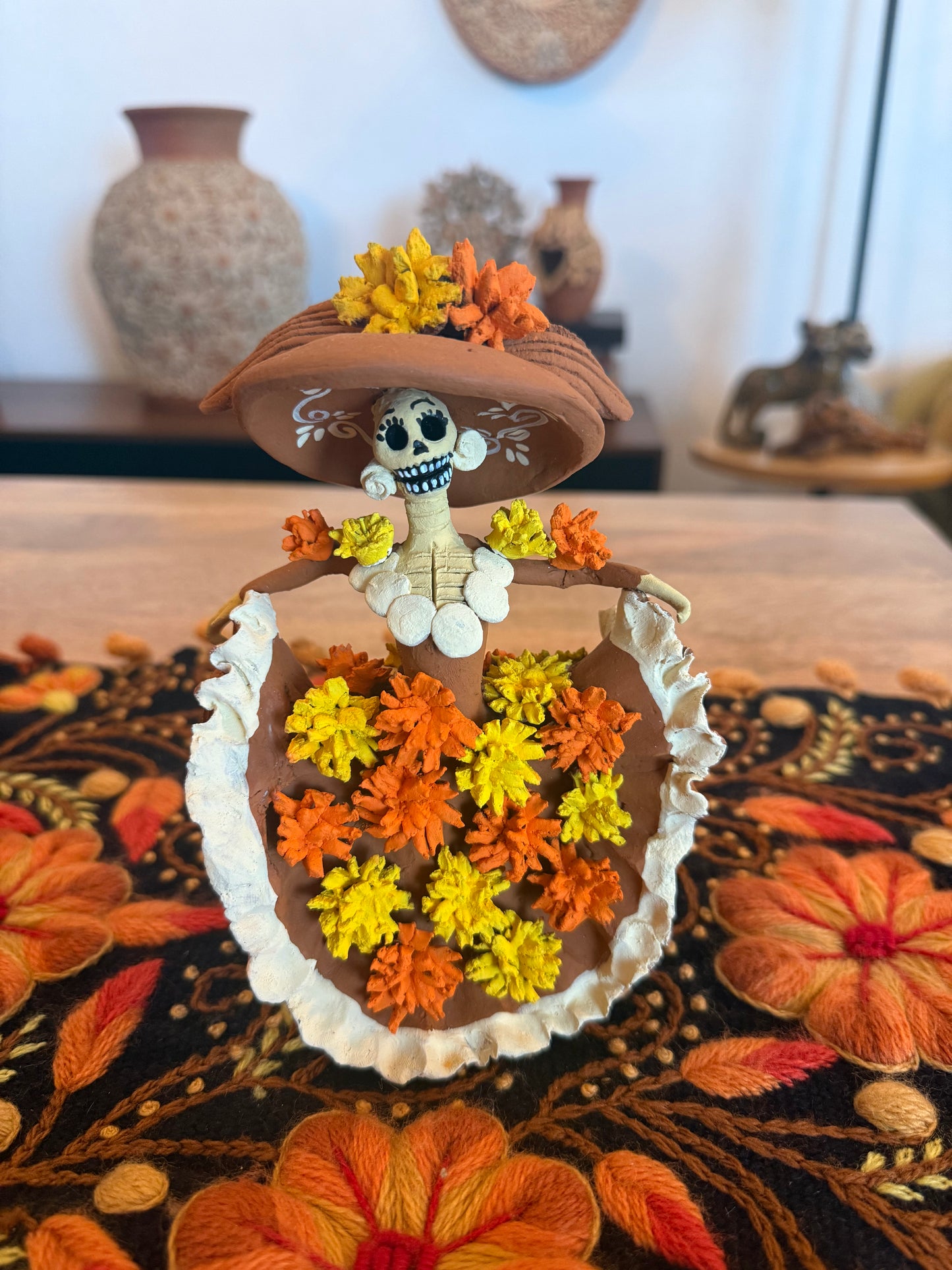 Catrina flores de cempasúchil noche de ánimas 2