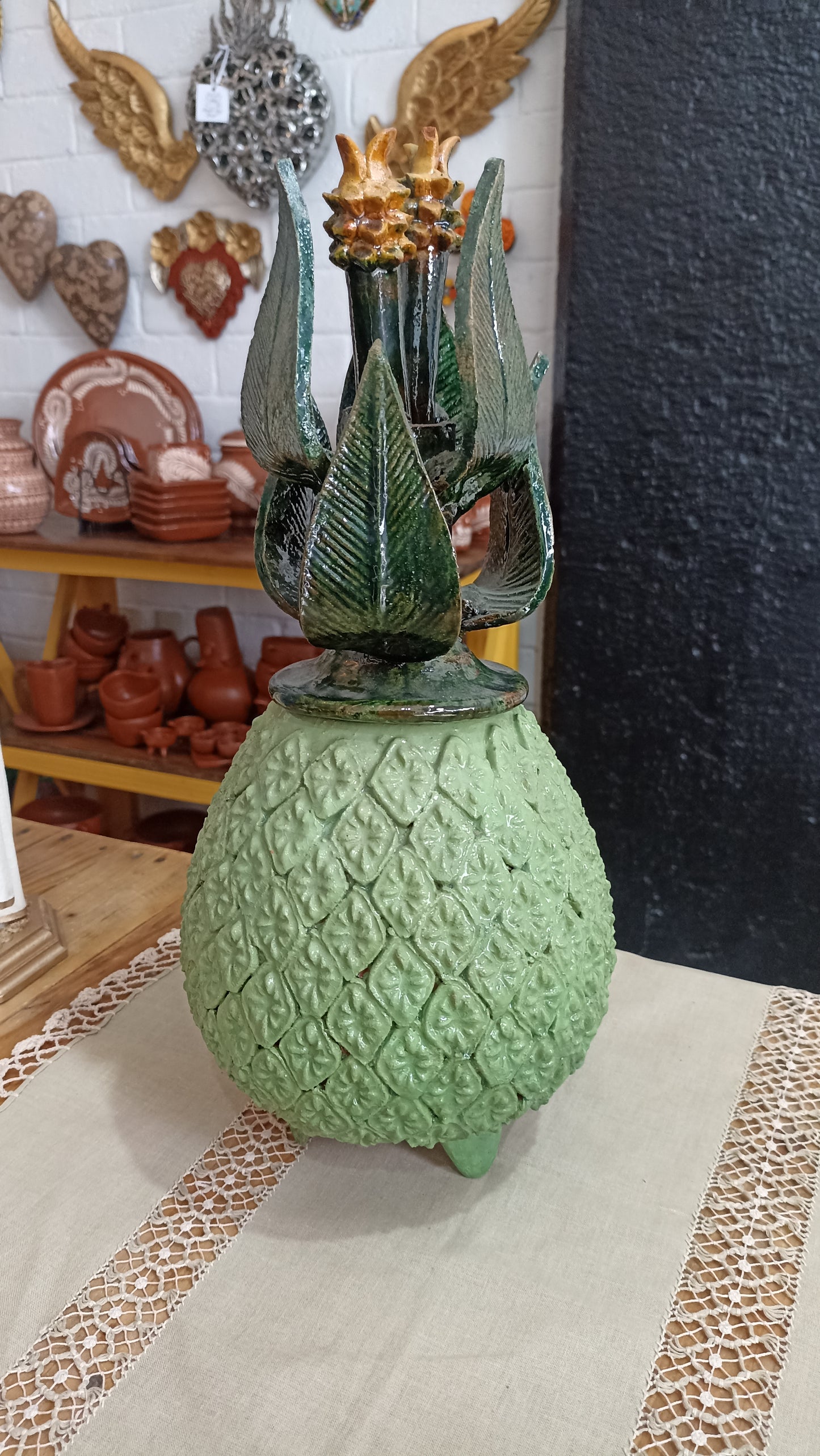 Piña de barro vidriado 50 cms San José de Gracia México