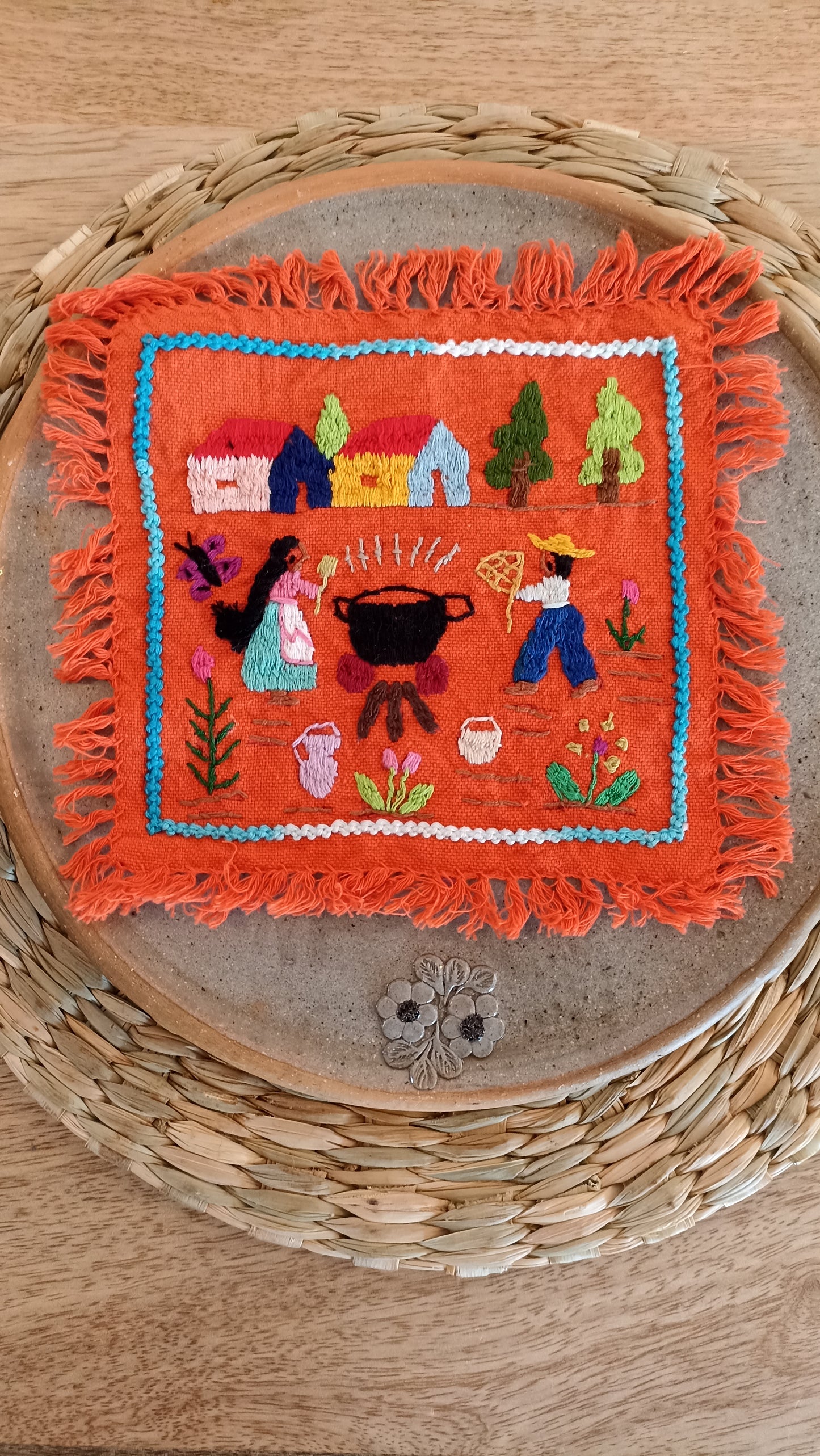 Portavaso cocina en campo naranja