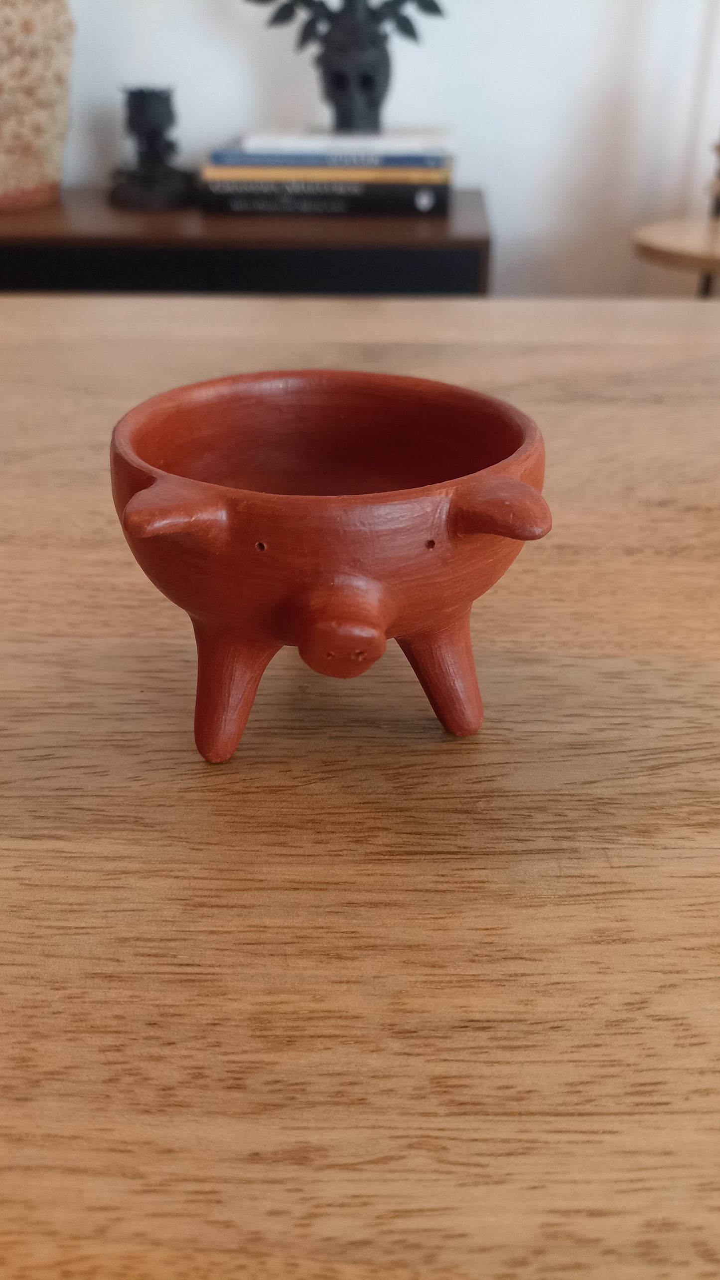 Cerdito chico de barro rojo Oaxaca