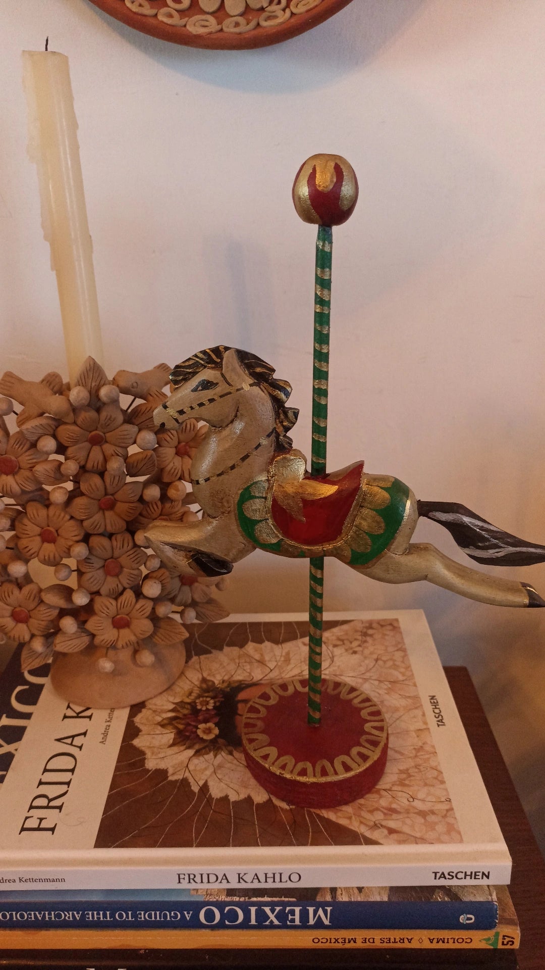 Caballito de carrusel navidad madera