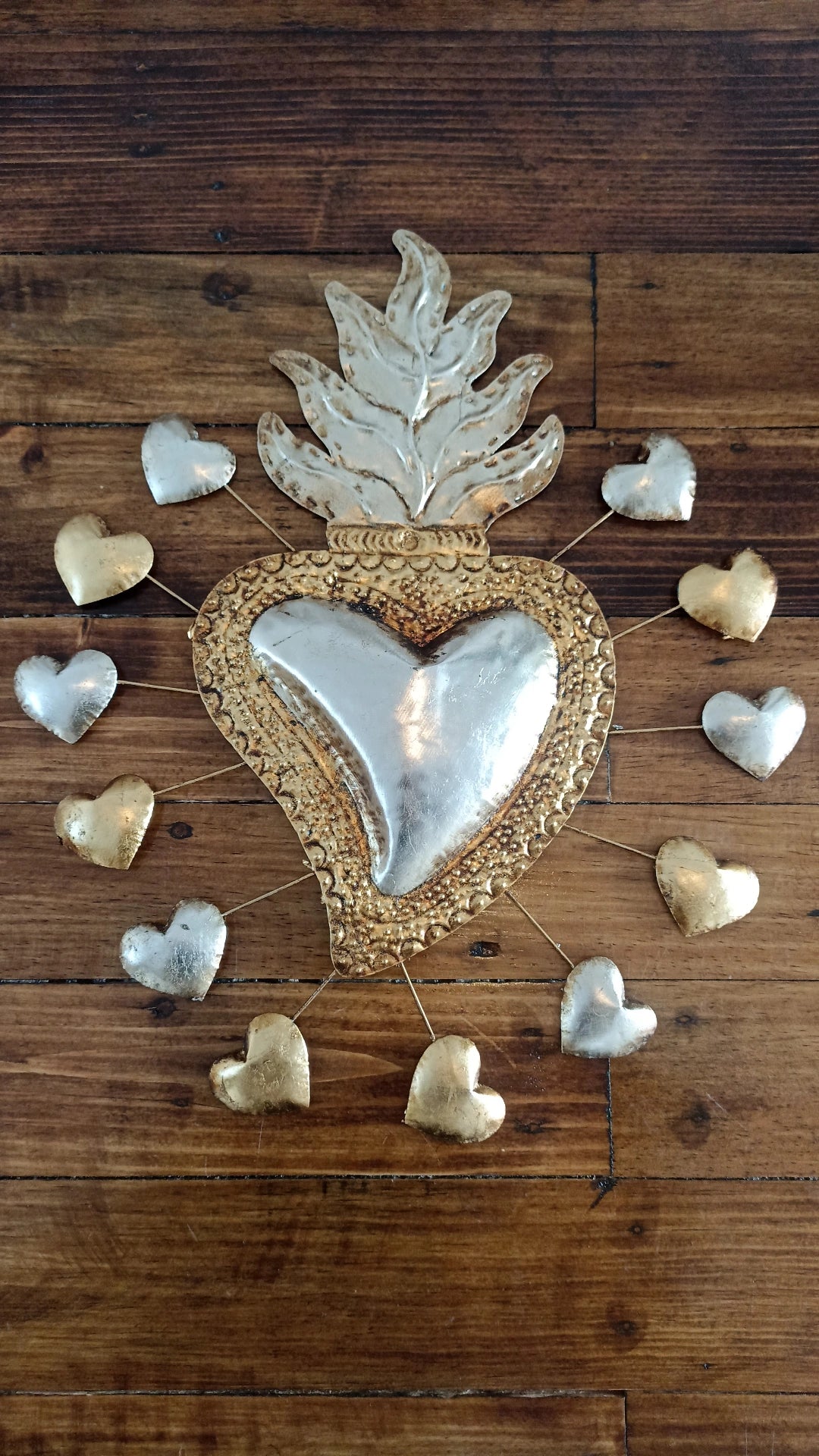 Corazón de latón centro plateado