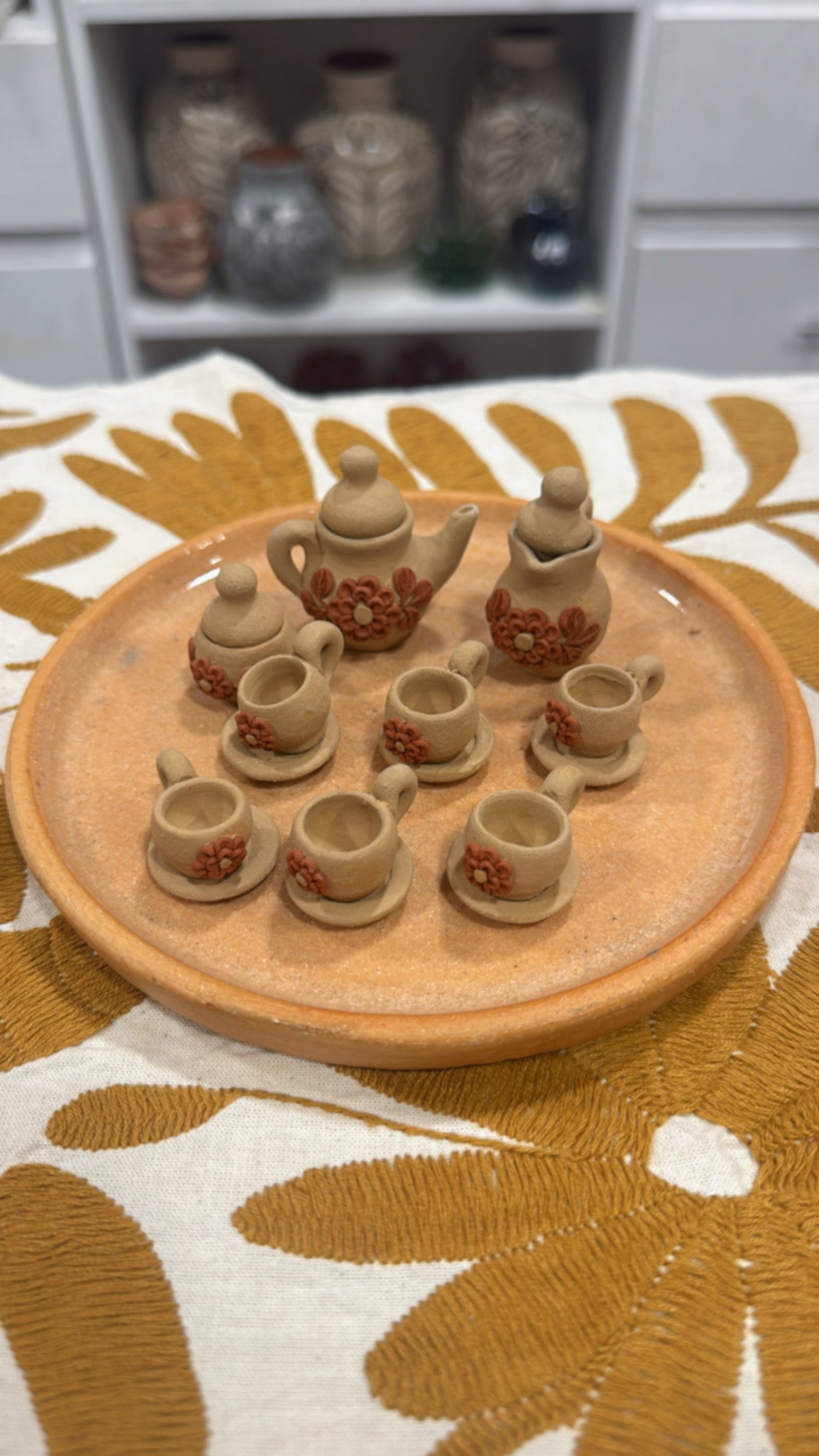 Jueguito miniatura decorativo de café Atzompa