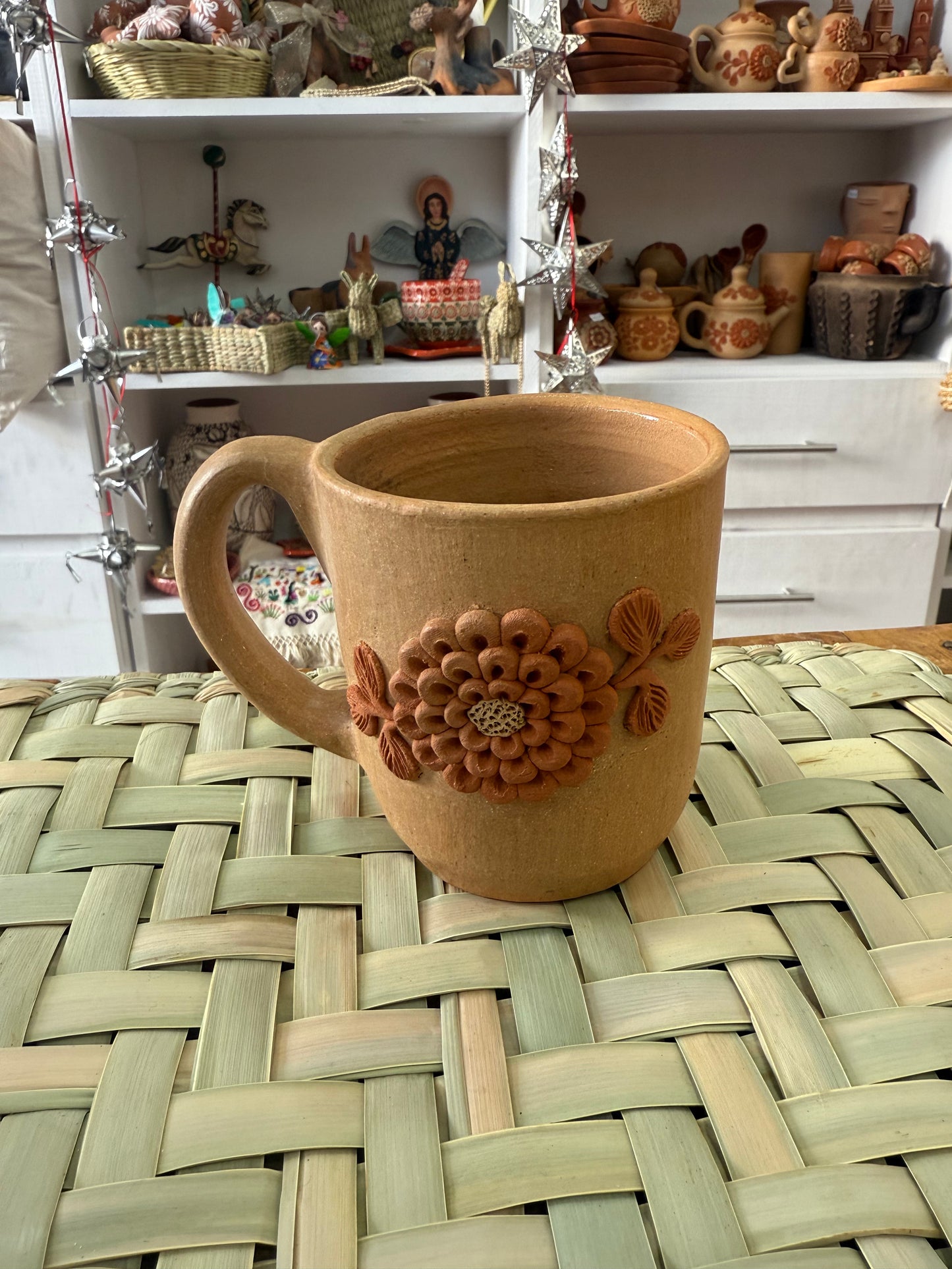 Taza recta florecitas Atzompa