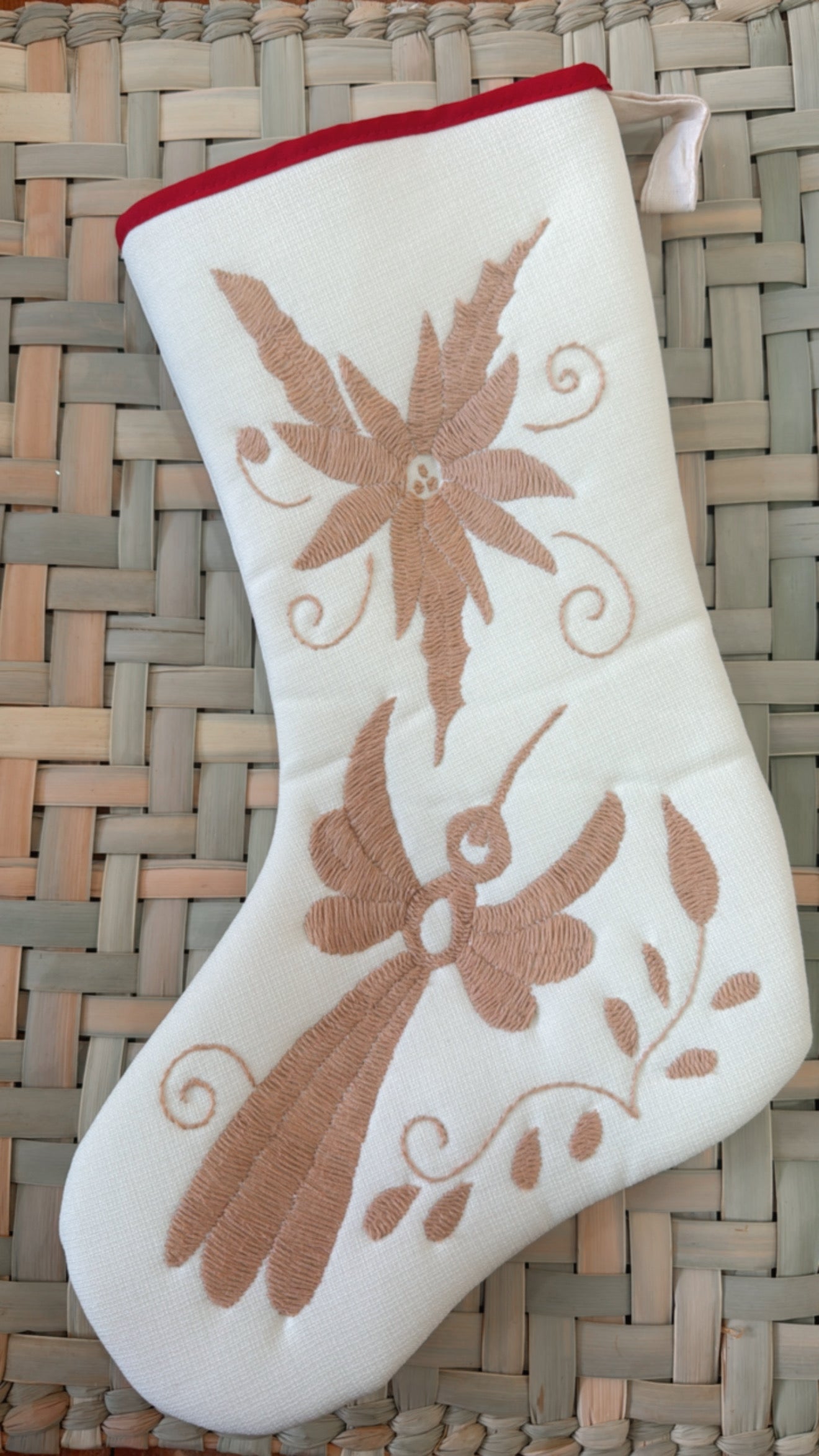 Botita otomi beige navidad