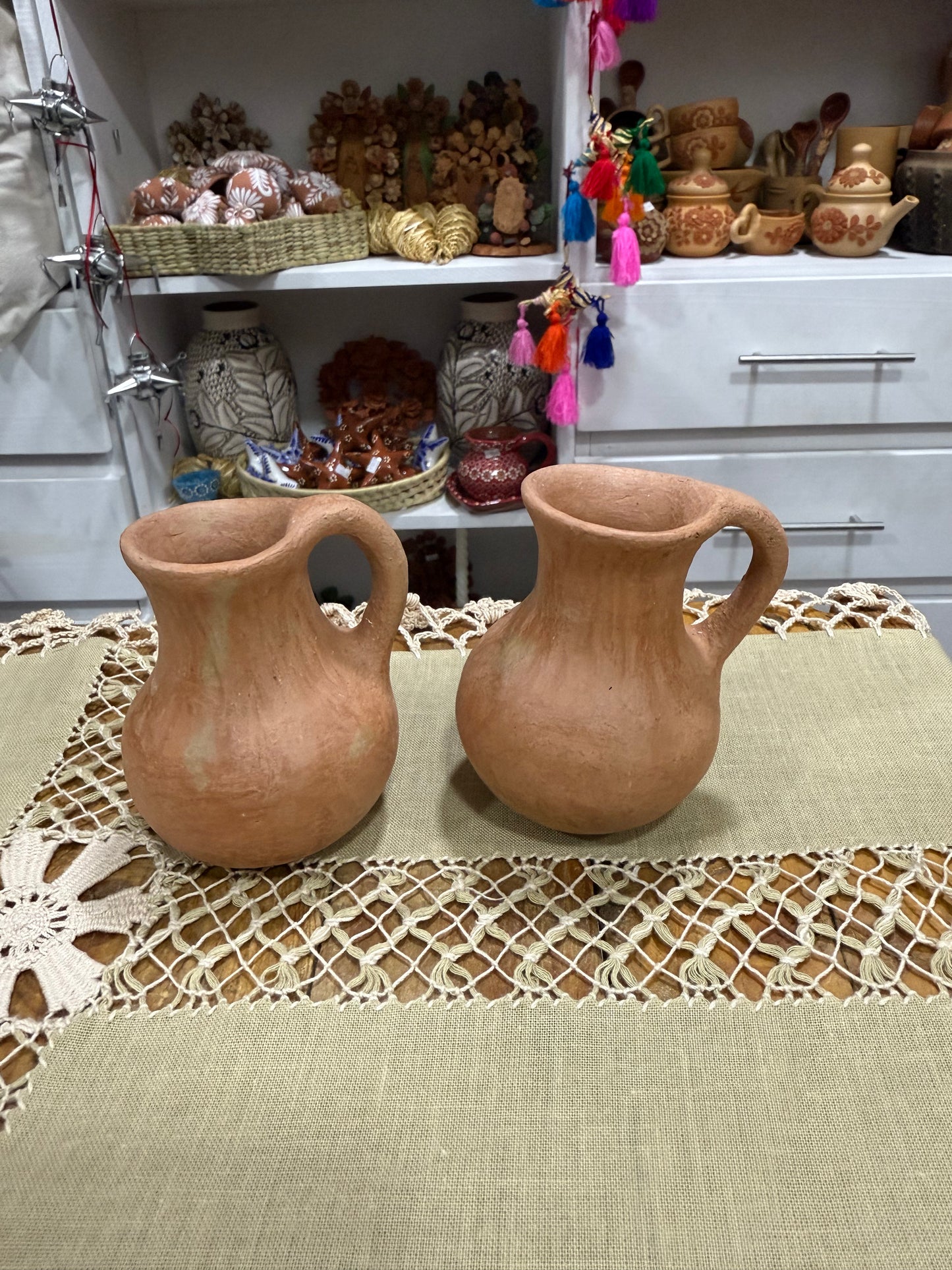 Juego de 2 jarras de barro de mixe