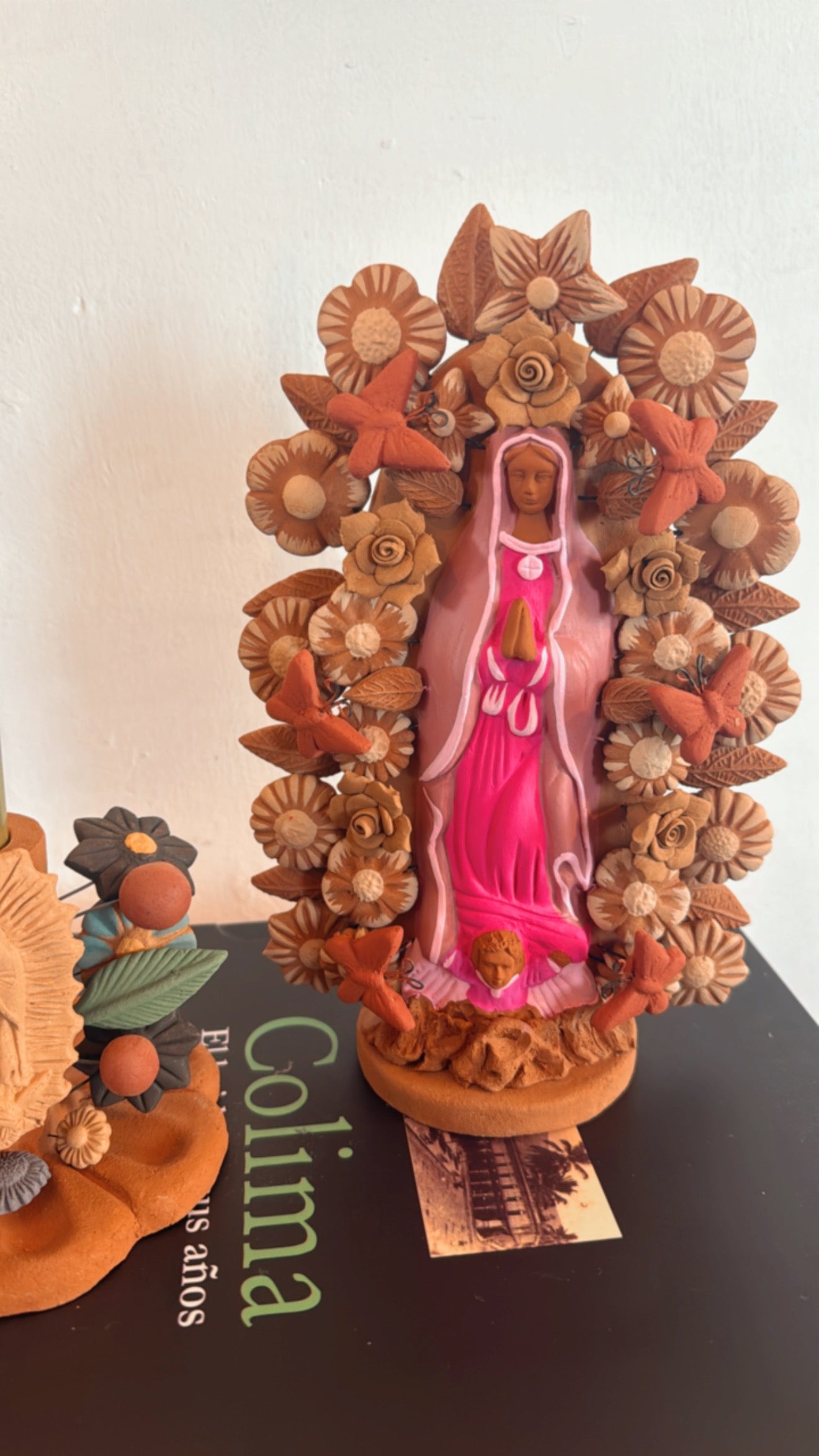 Virgen de Guadalupe manto rosa Metepec