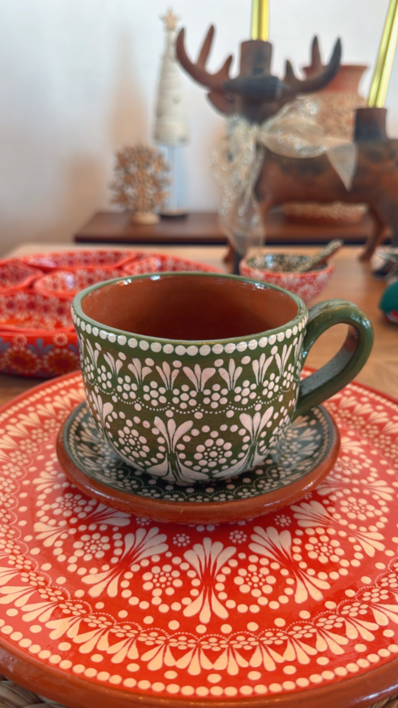 Set chocolatero verde navidad