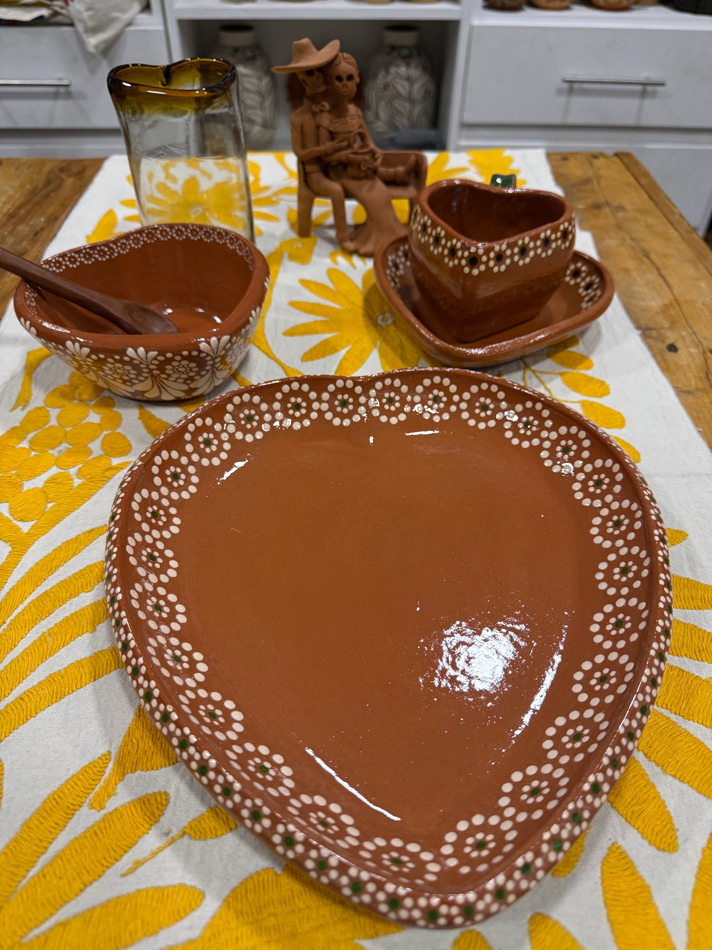 Plato de corazón natural Capula 26 cms