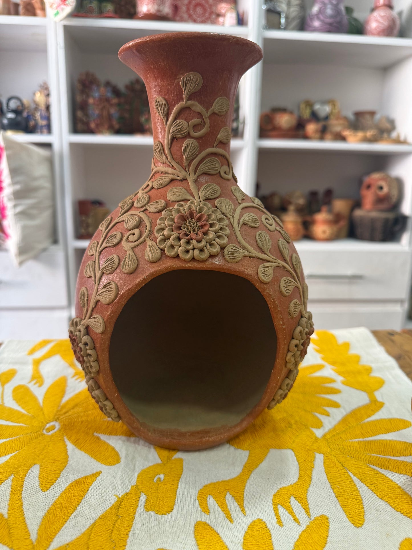 Chimenea bordada Atzompa rojo