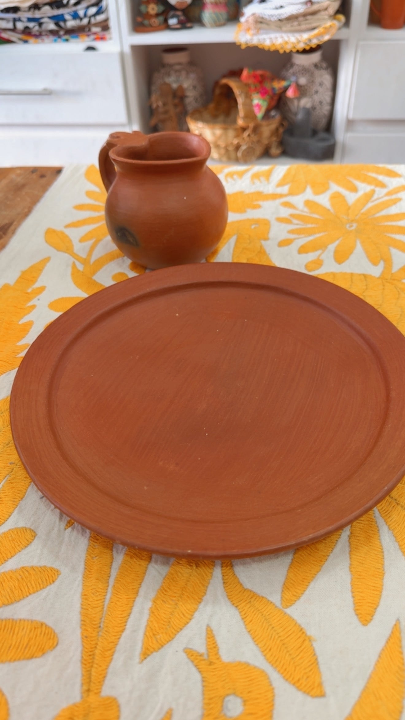 Plato estilo comal 26 cms barro rojo