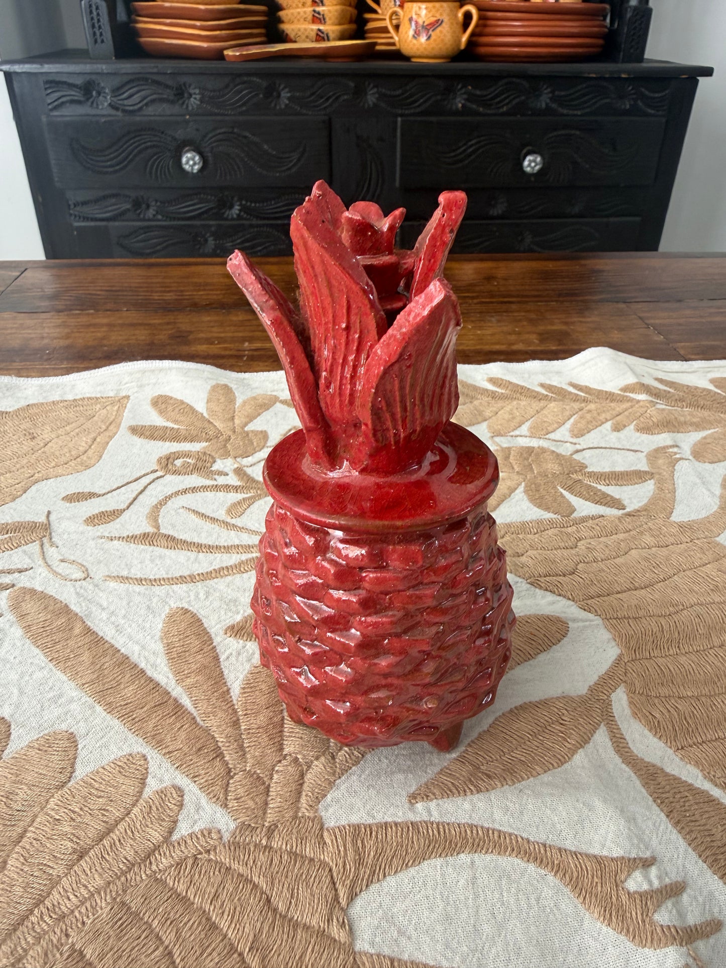Piña vidriada roja mini San José de Gracia