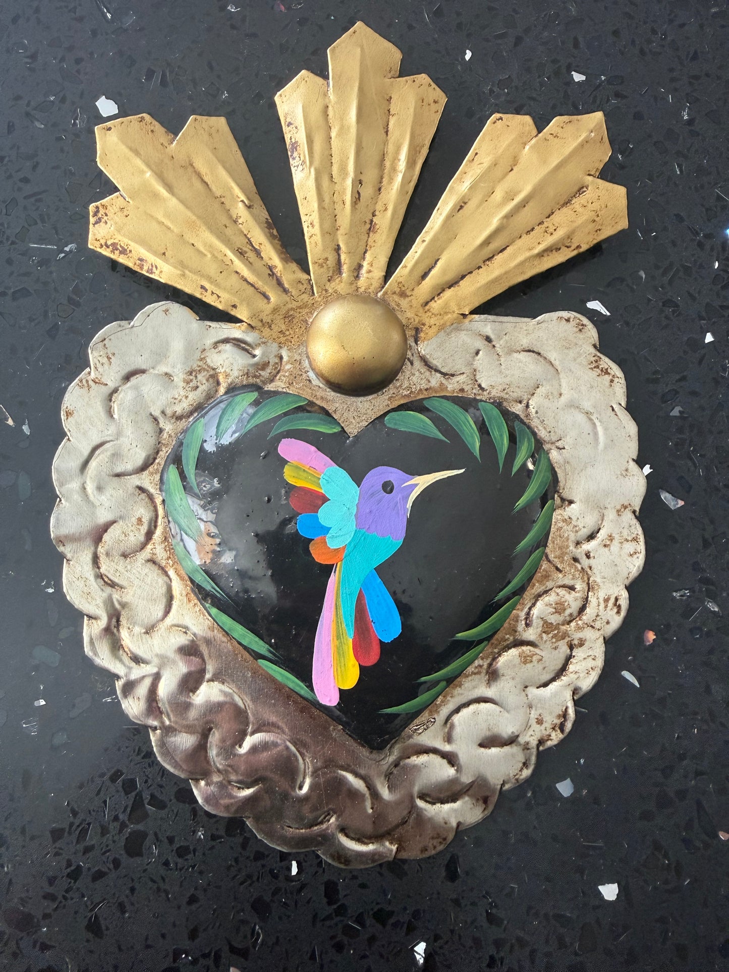 Corazón de latón chico otomí negro