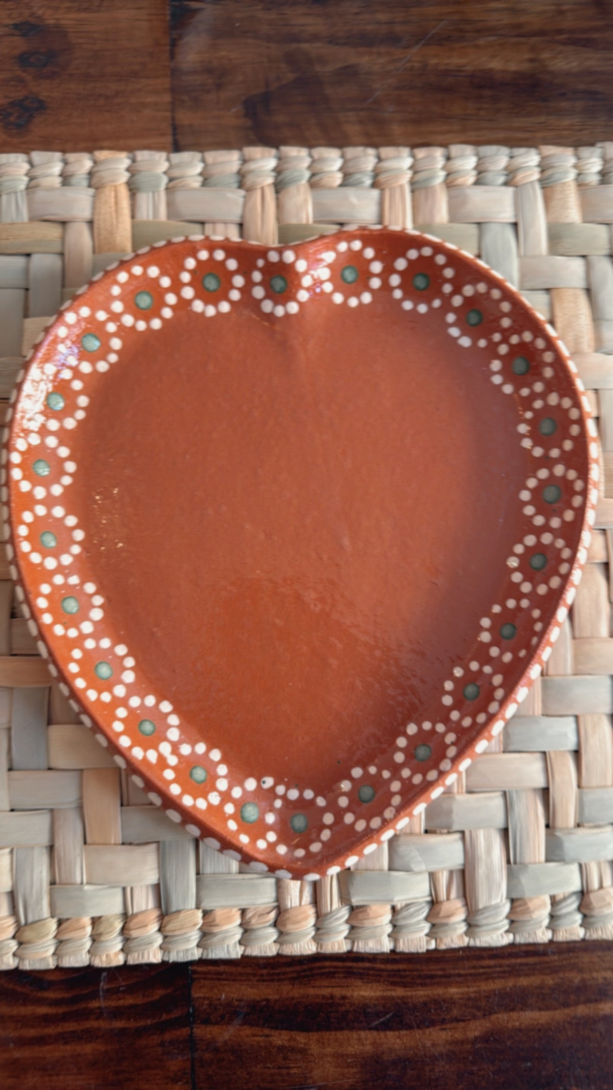 Plato de corazón natural Capula 22 cms