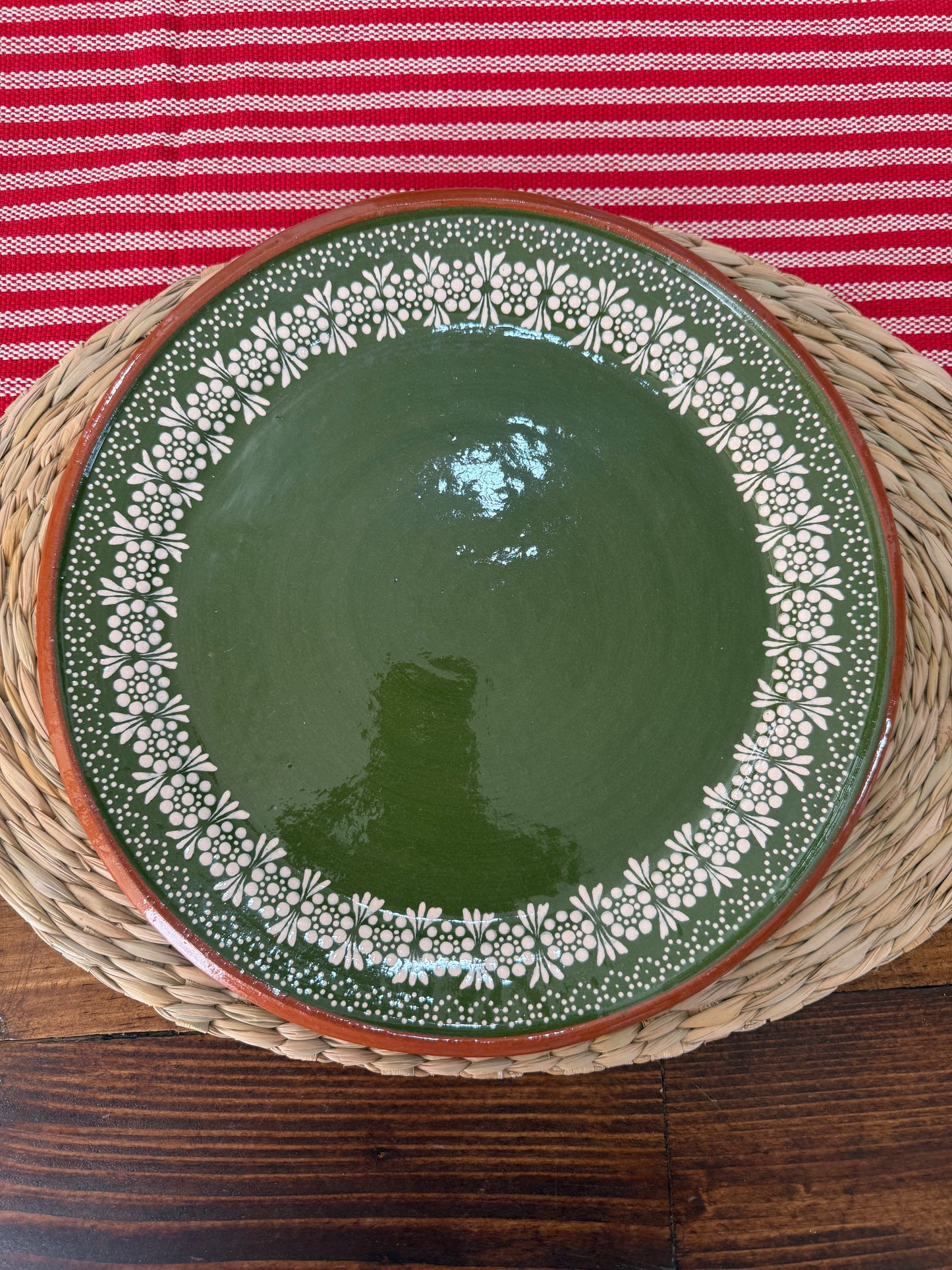 Plato de 26 cms verde México