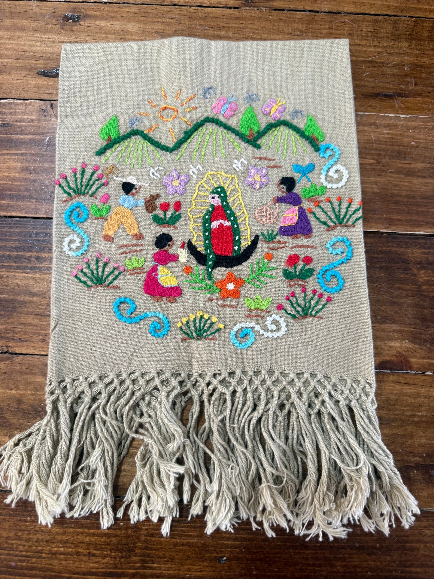 Servilleta Virgen beige modelo 1 Tzintzuntzan