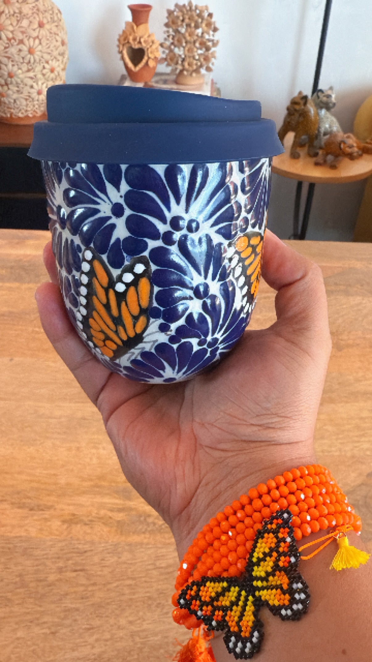 Termo de talavera azul bolita primavera