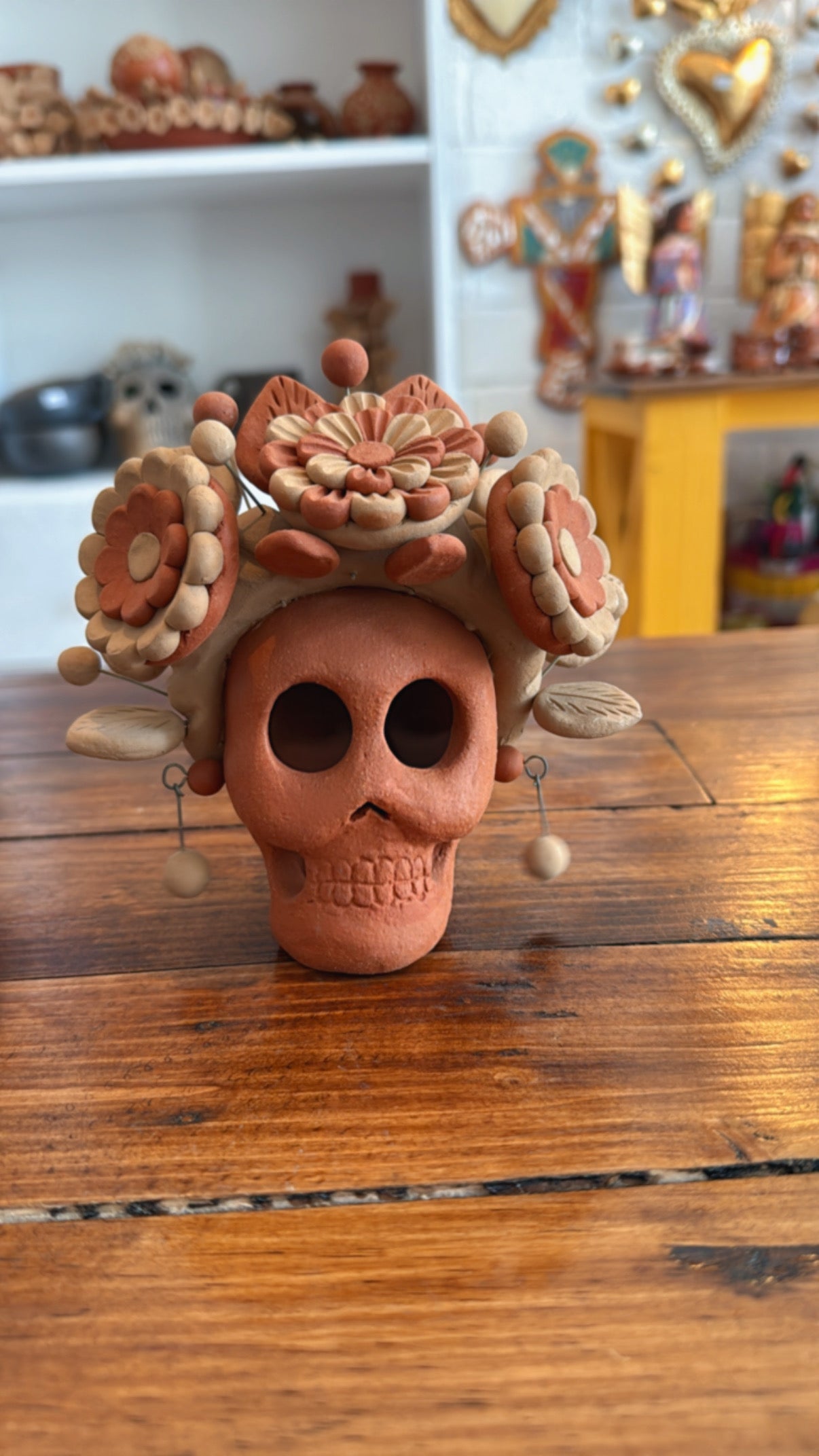 Cráneo de frida aretes Atzompa