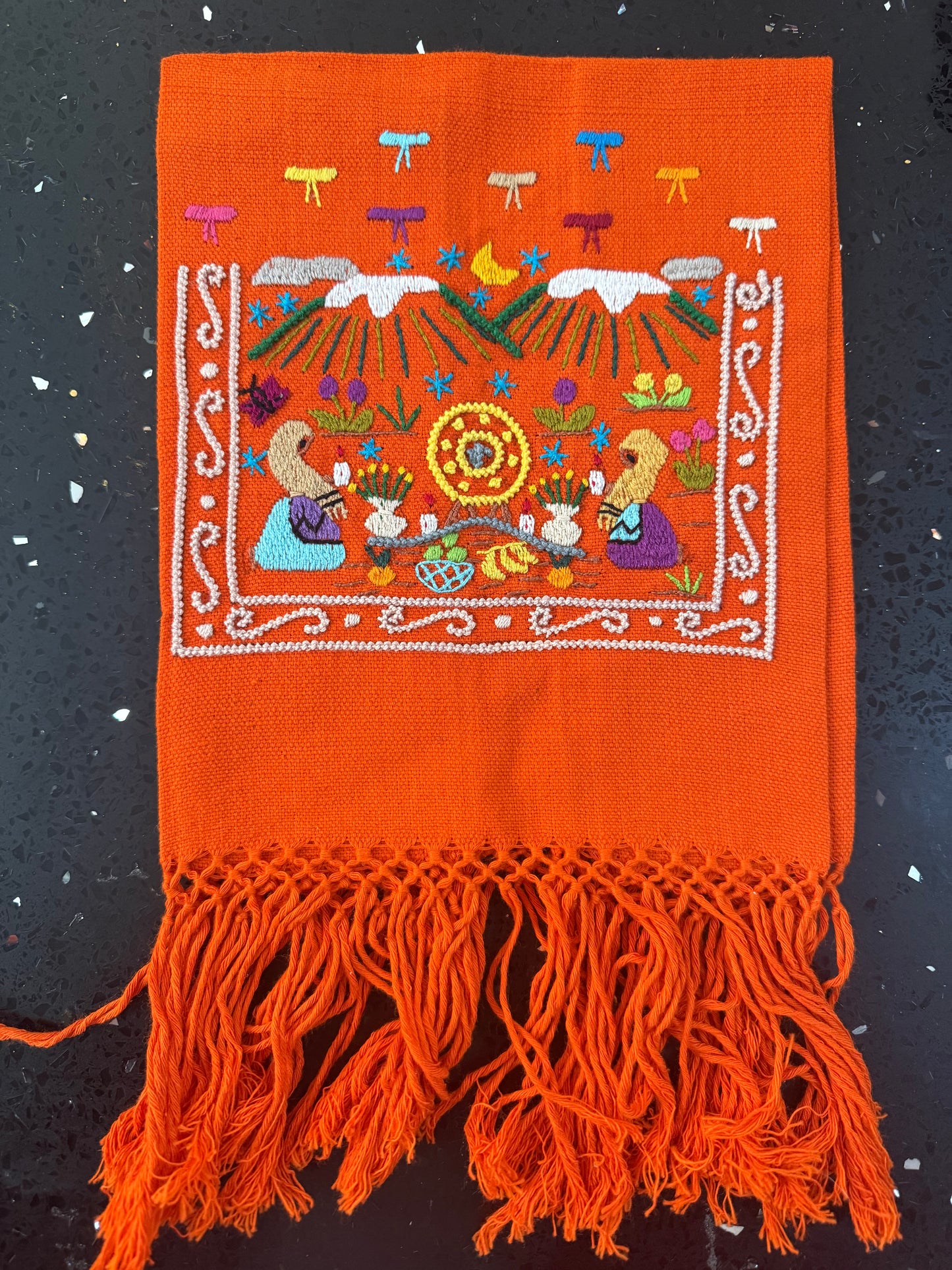 Servilleta naranja noche de ánimas Tzintzuntzan