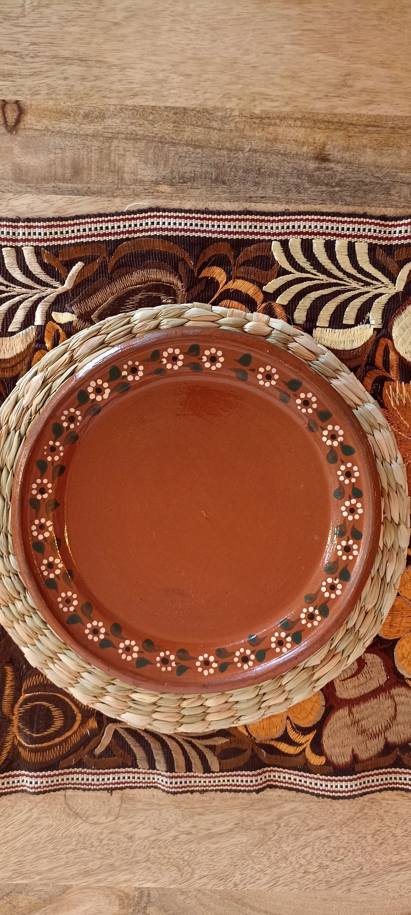 Juegos de 2 platos de 24 cms de Capula natural tierra México