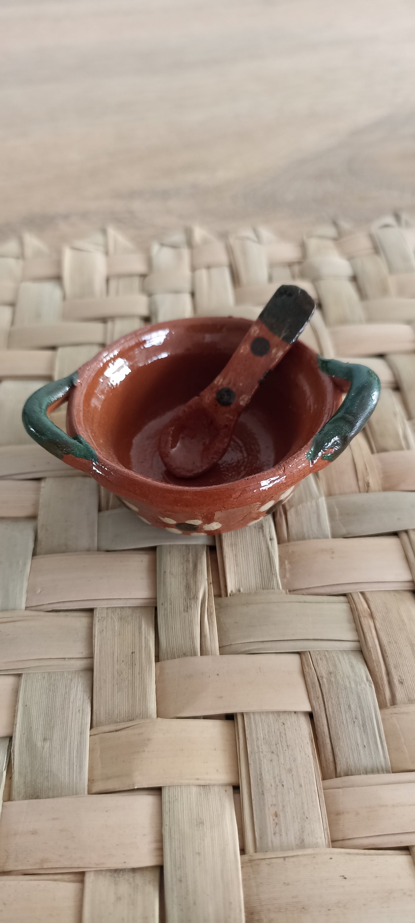 Cazuela con cuchara miniatura