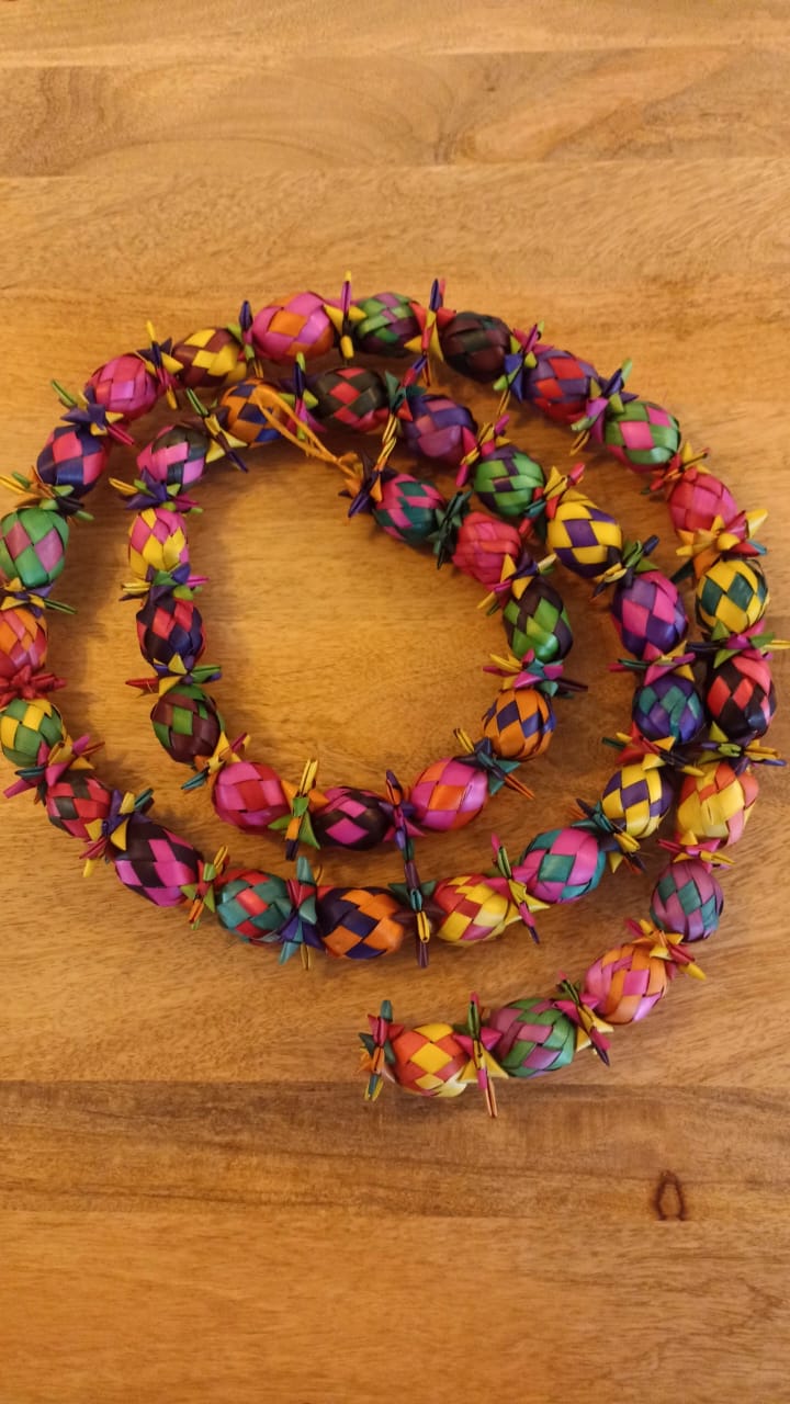 Guirnalda de palma multicolor de navidad