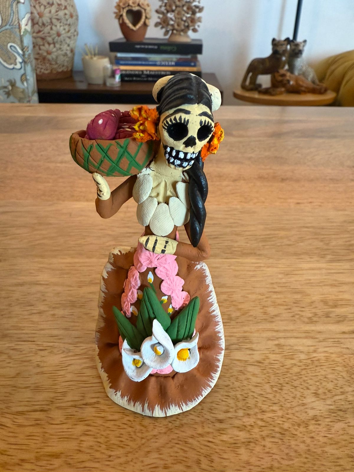 Catrina miniatura frutas noche de ánimas