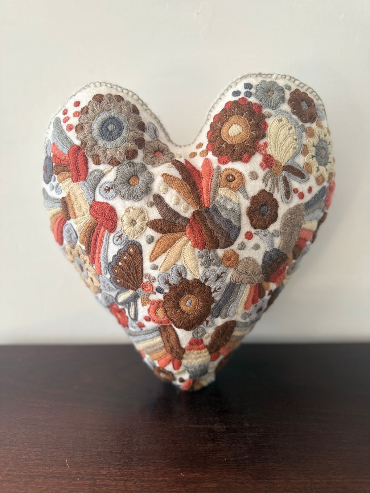 Cojín corazón blanco Chiapas