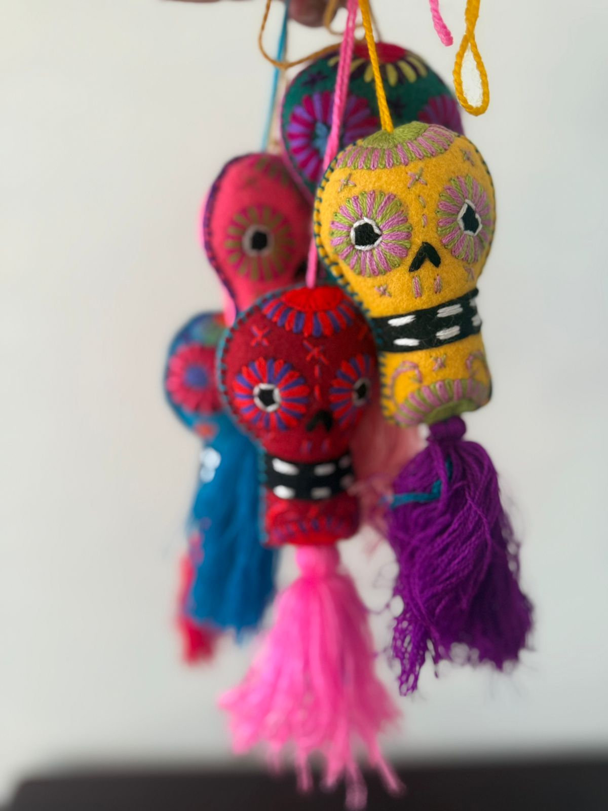 Par de Colgantes de calaveras noche de ánimas Chiapas