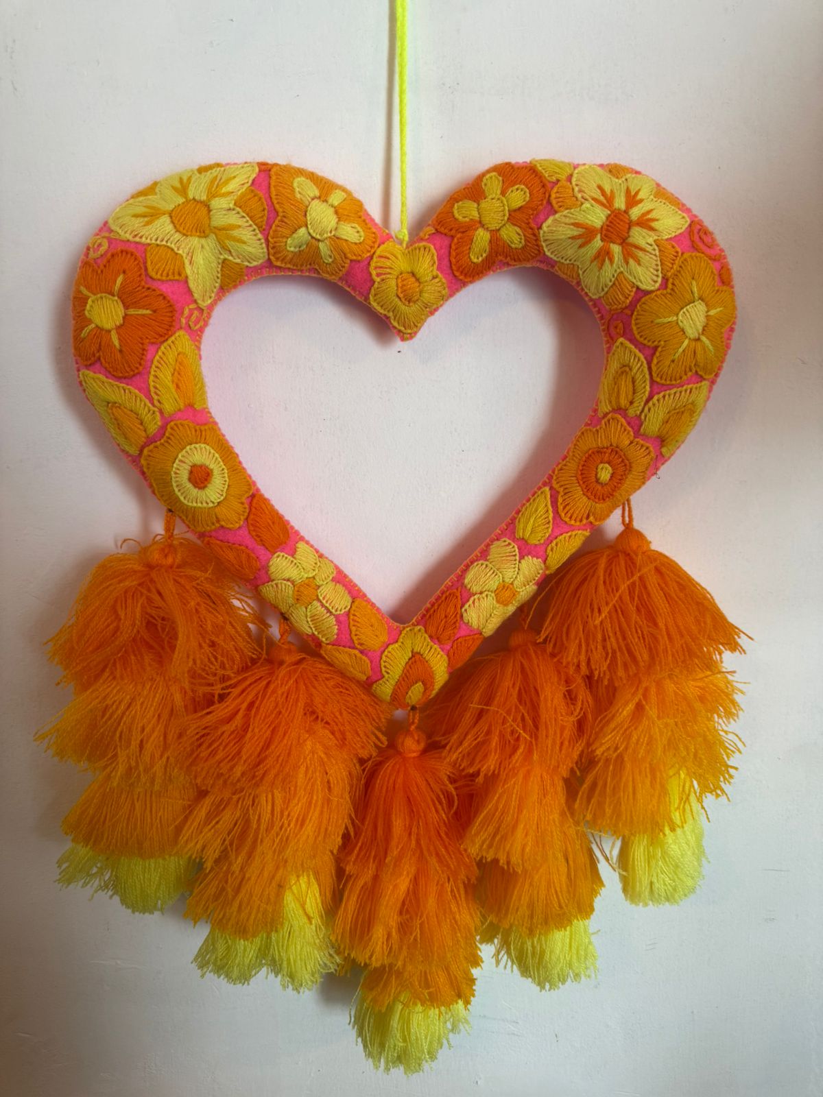 Colgantes de corazón rosa jumbo Chiapas