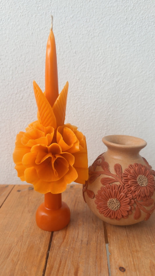 Vela de clavelito sencilla naranja