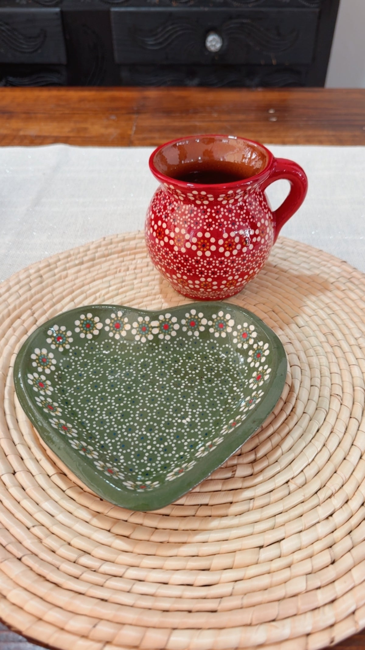 Set taza y plato de corazón Navidad Capula colors