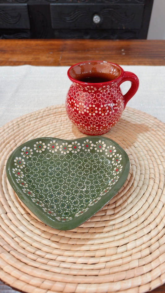 Set taza y plato de corazón Navidad Capula colors