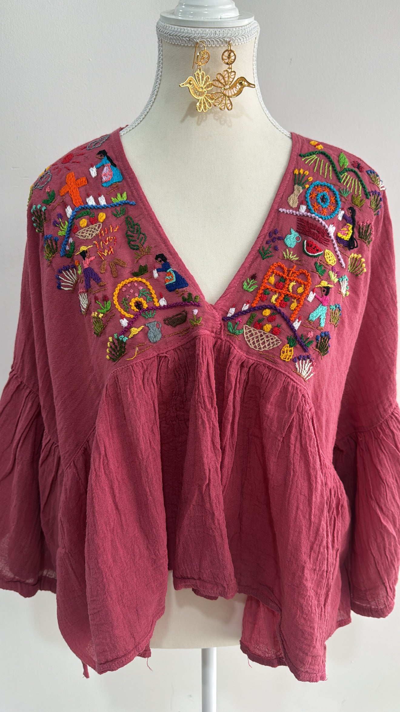 Blusa Unitalla de historias rosa noche de ánimas Tzintzuntzan mujer