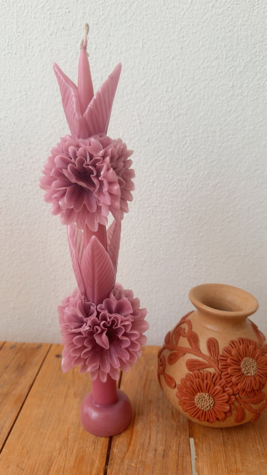 Vela de clavelito doble rosa palo