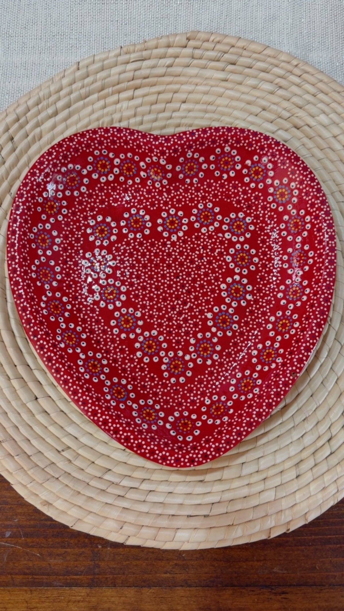 Plato rojo Navidad Capula colors