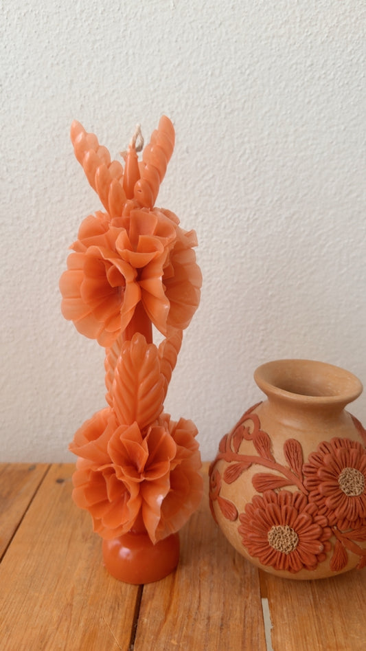Vela de clavelito doble naranja
