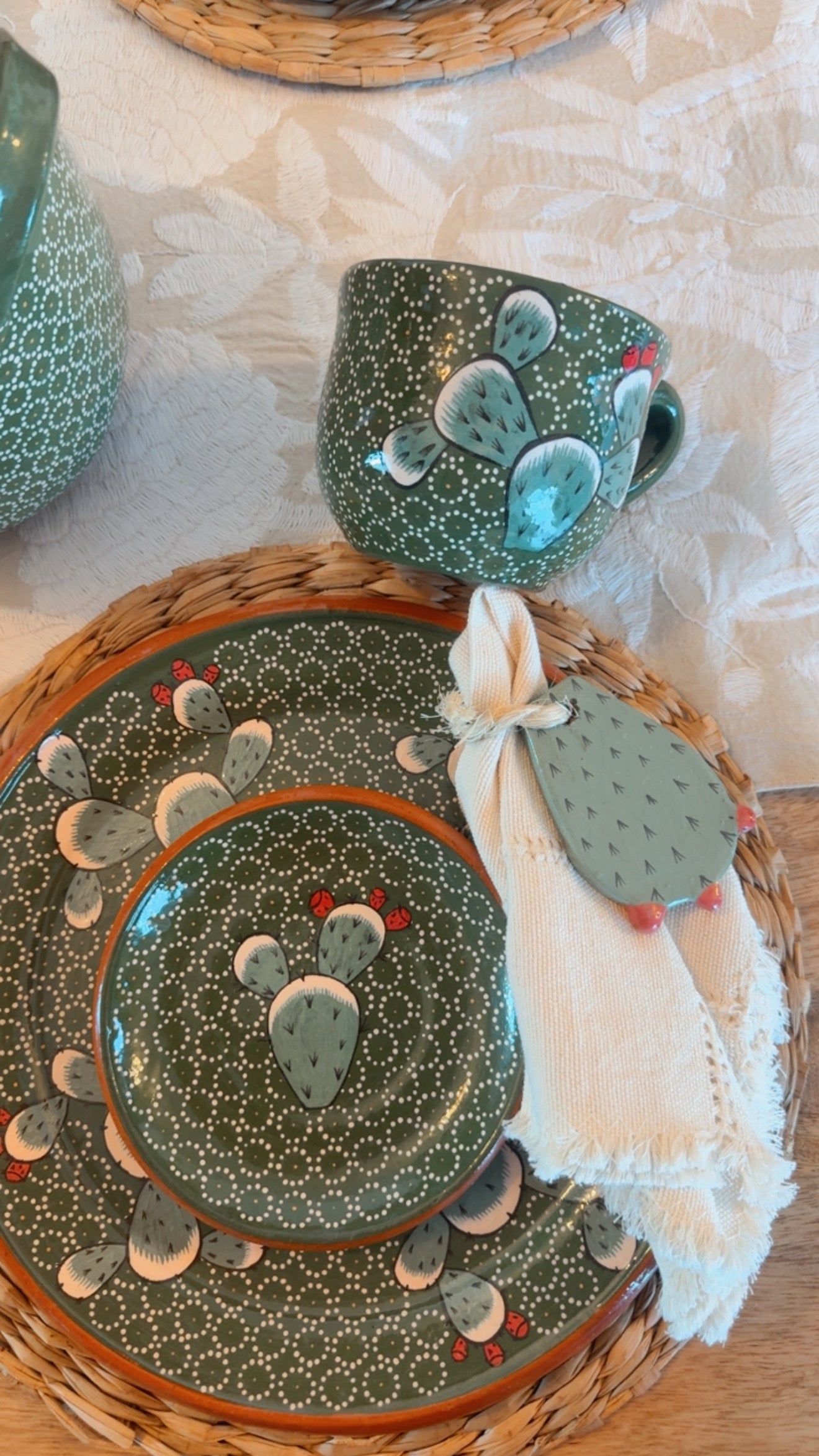Vajilla 4 personas de nopal