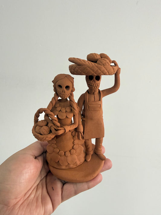 Pareja de catrines panaderos colección noche de ánimas amor eterno