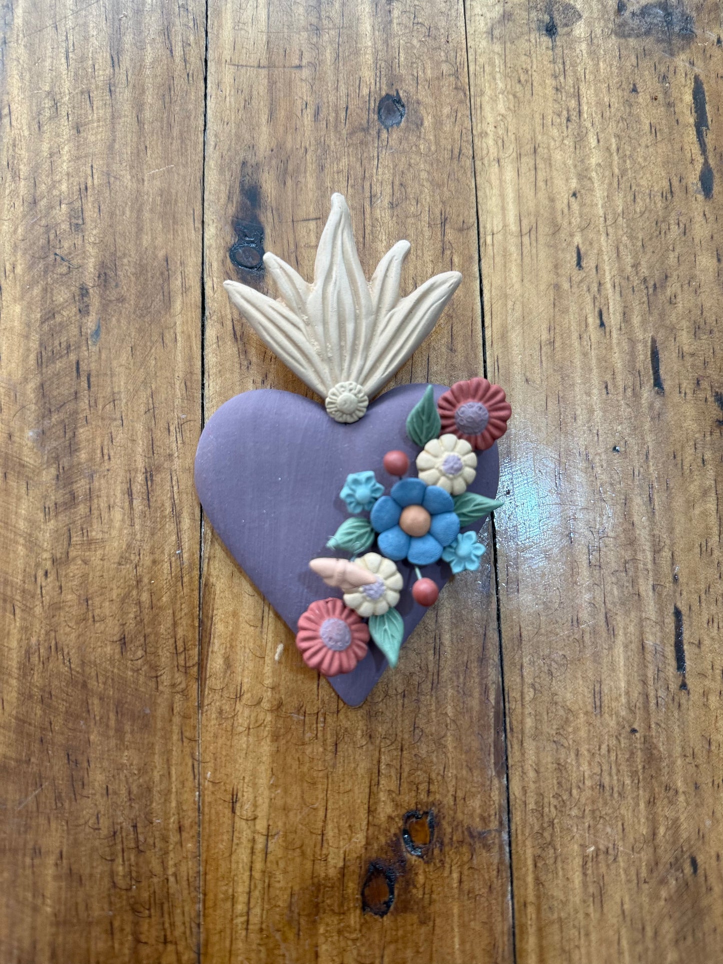 Corazón morado 16 Cms Metepec