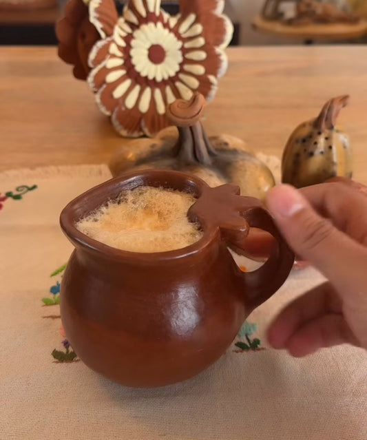 Taza corazón jarrito barro rojo