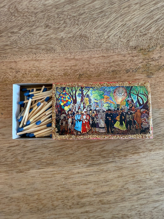 Caja de cerillos Mural de Diego La Catrina Frida