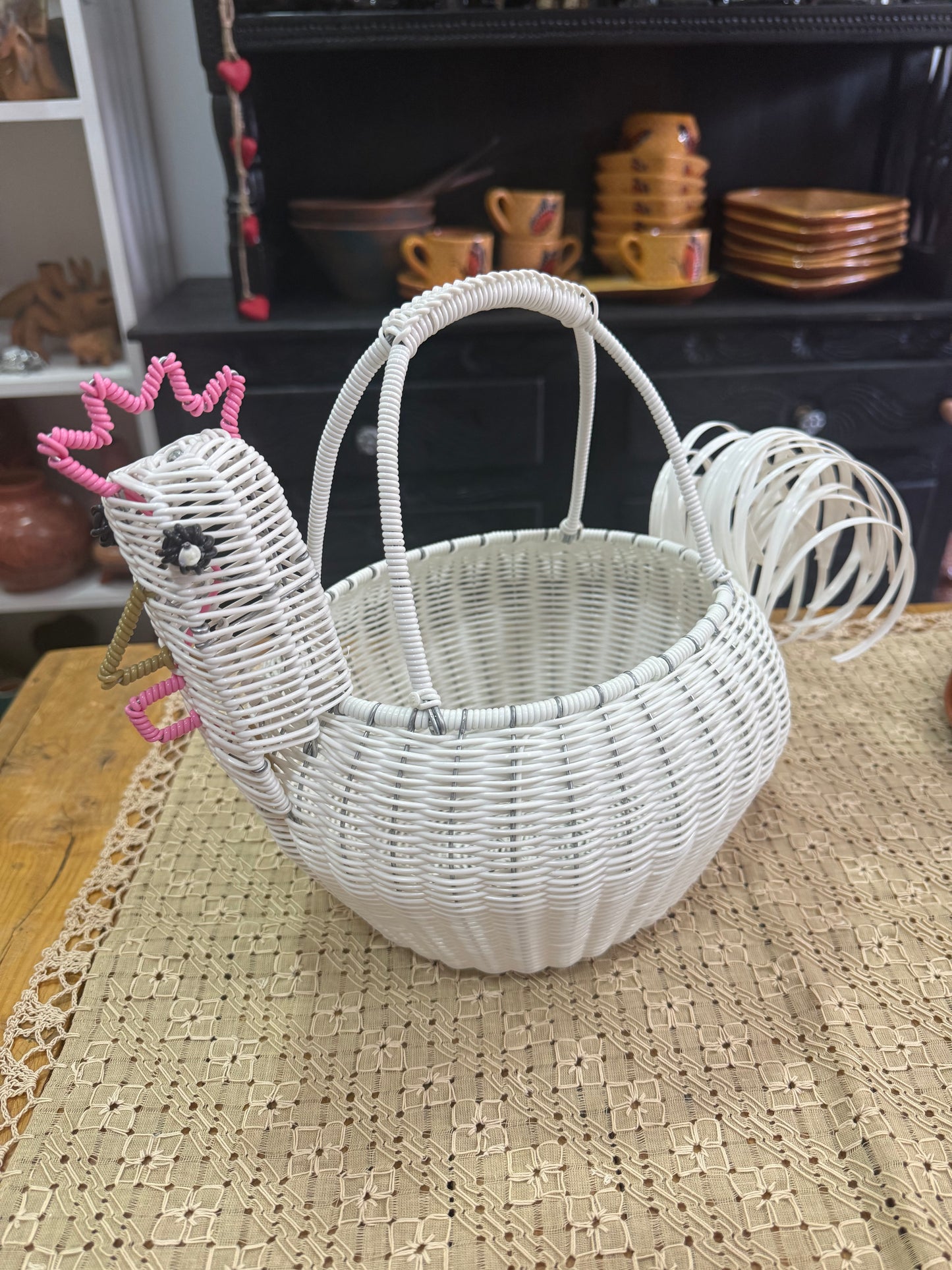 Gallina blanca canasta huevera modelo 2 PNG