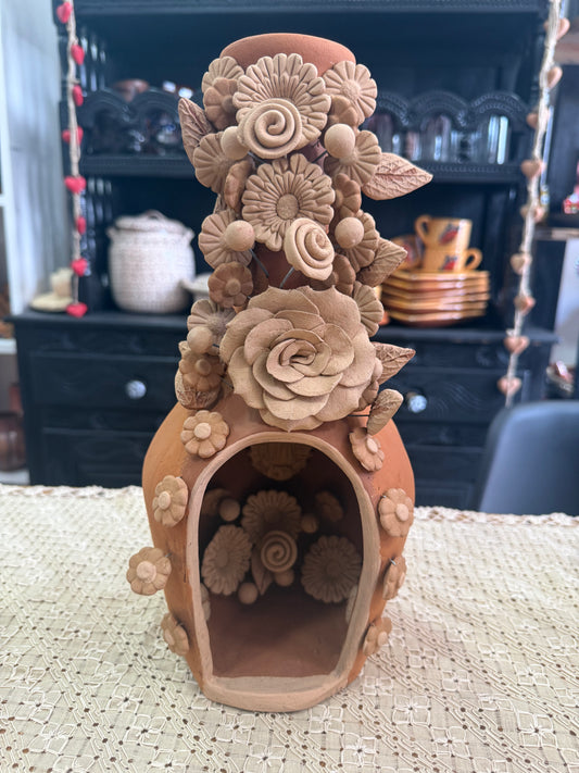 Chimenea flores de alambre de Metepec