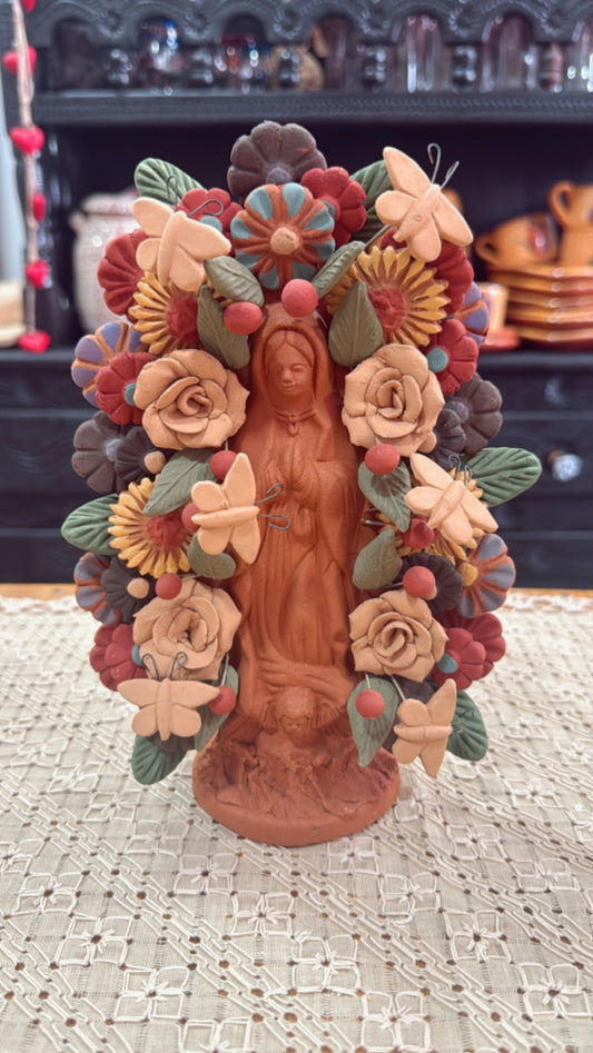 Virgen de Guadalupe Metepec multicolor 23 cms modelo 2